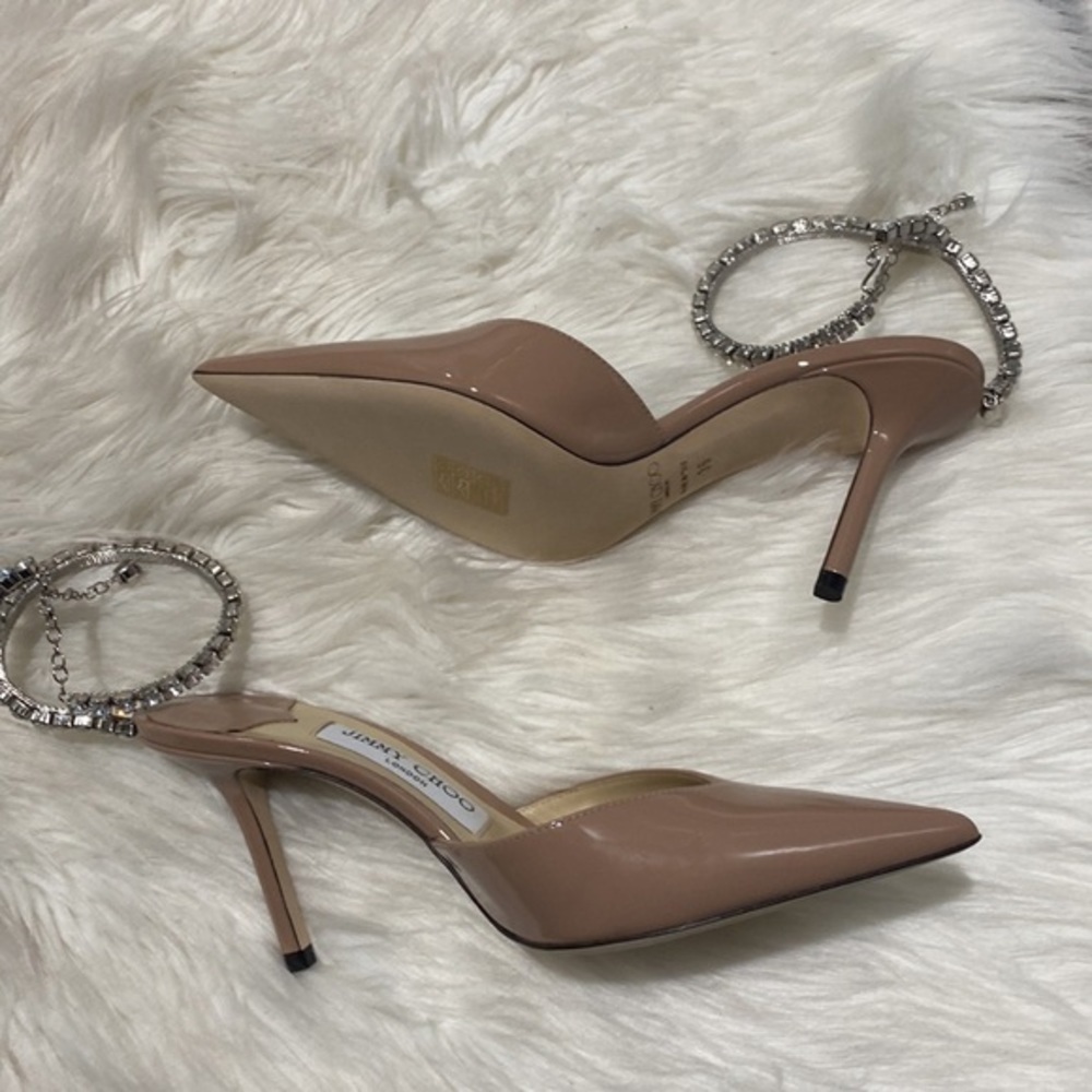 New Jimmy Choo Saeda Crystal ankle strap‎ pointed toe pump size 36EU - Picture 6 of 15